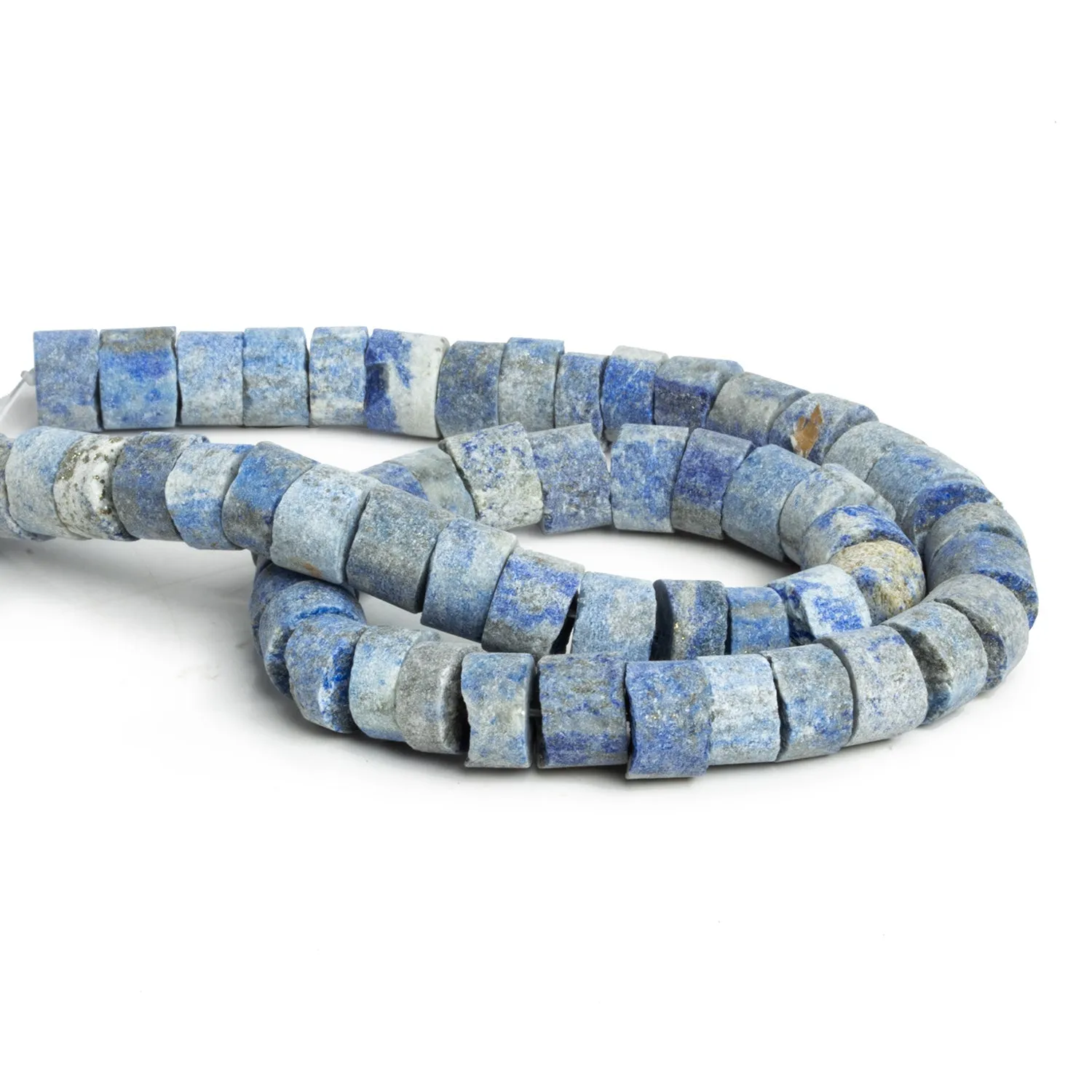 10mm Matte Lapis Lazuli Heishis 15 inch 53 beads