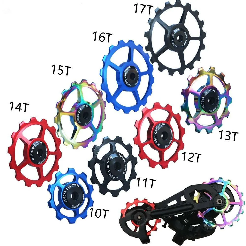 10T 11T 12T 13T 14T 15T 16T 17T MTB Road Bike Rear Derailleur Pulley Roller Ceramic Bearing Guide Jockey Wheel