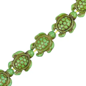 14x18mm Turquoise Green Turtle (Synthetic/Dyed) Beads 23/Strand
