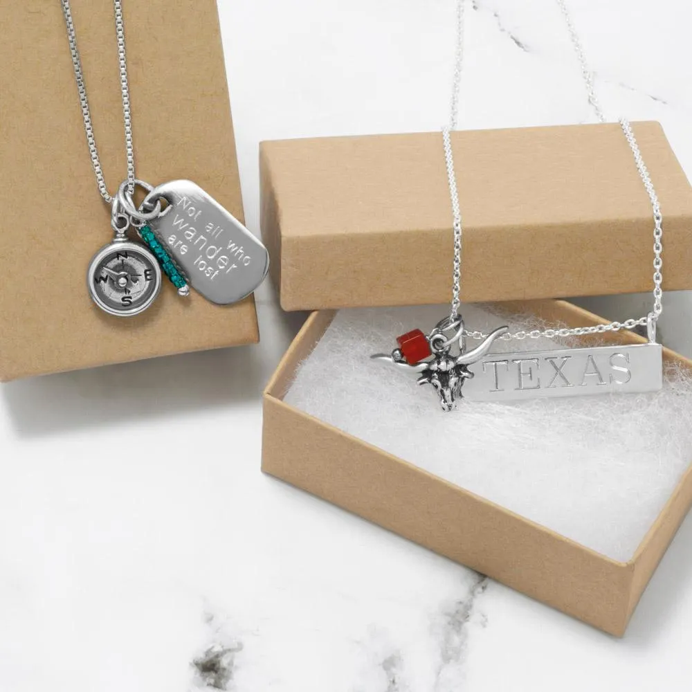 16"   2" Engravable Bar Nameplate Necklace