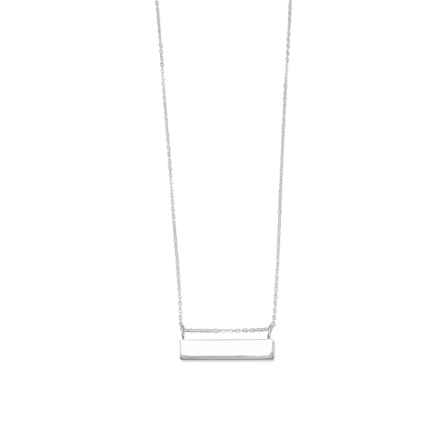 16"   2" Engravable Bar Nameplate Necklace
