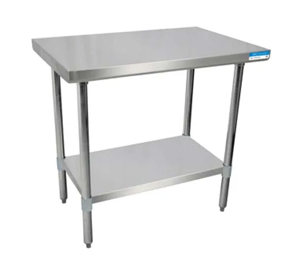 30" X 30" Stainless Steel Top Work Table w/ Stainless  Steel Legs and Shelf