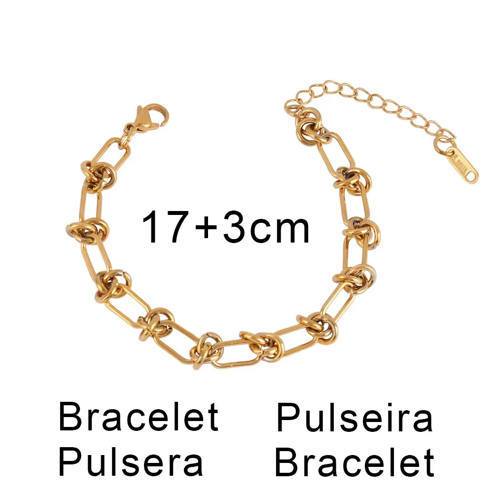 316L Stainless Steel Gold Color Thick Chain Choker Necklace