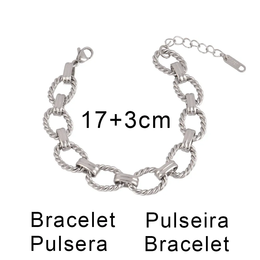 316L Stainless Steel Gold Color Thick Chain Choker Necklace