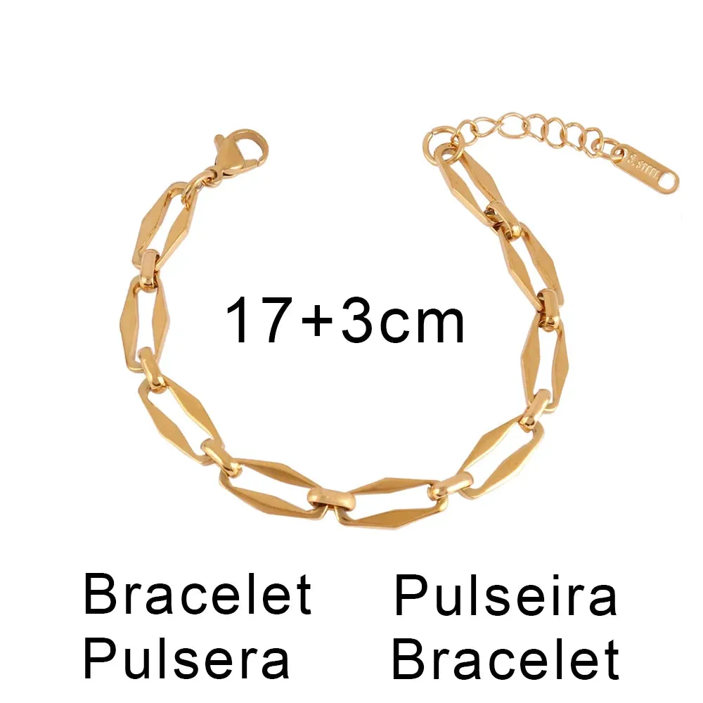 316L Stainless Steel Gold Color Thick Chain Choker Necklace
