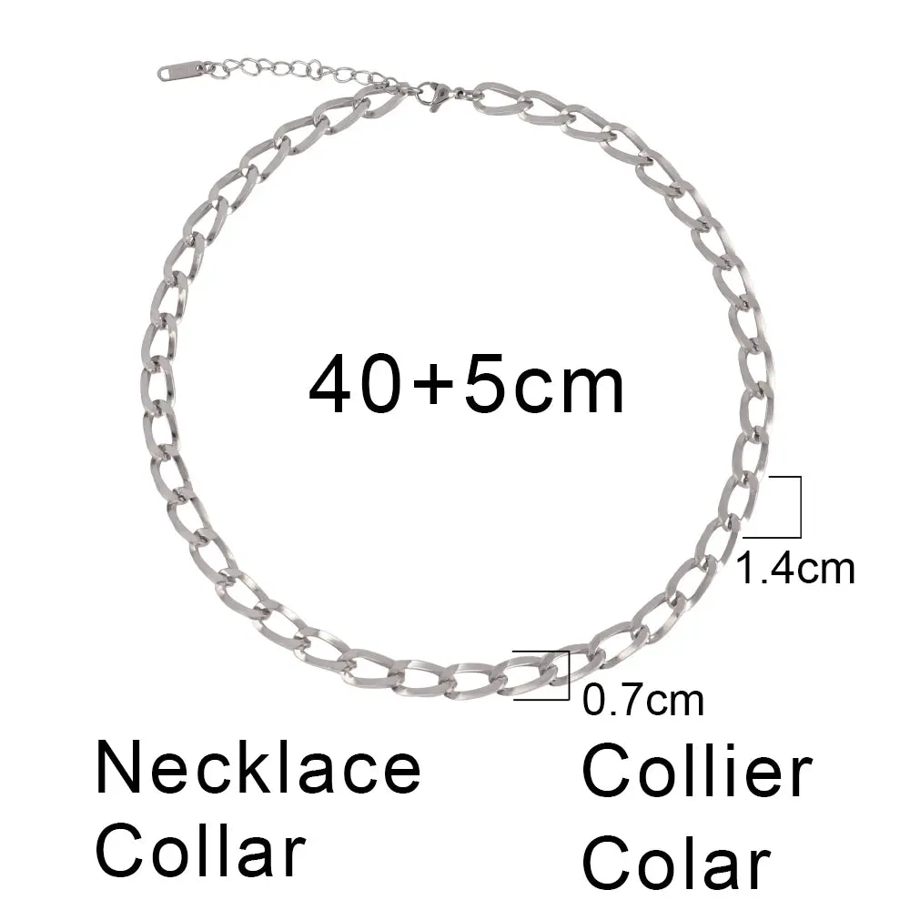 316L Stainless Steel Gold Color Thick Chain Choker Necklace