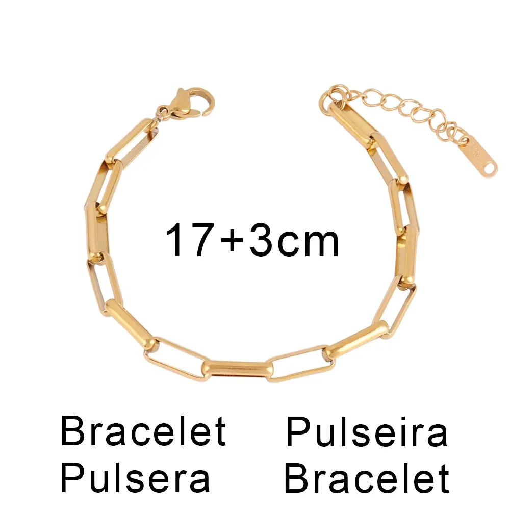 316L Stainless Steel Gold Color Thick Chain Choker Necklace