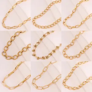316L Stainless Steel Gold Color Thick Chain Choker Necklace