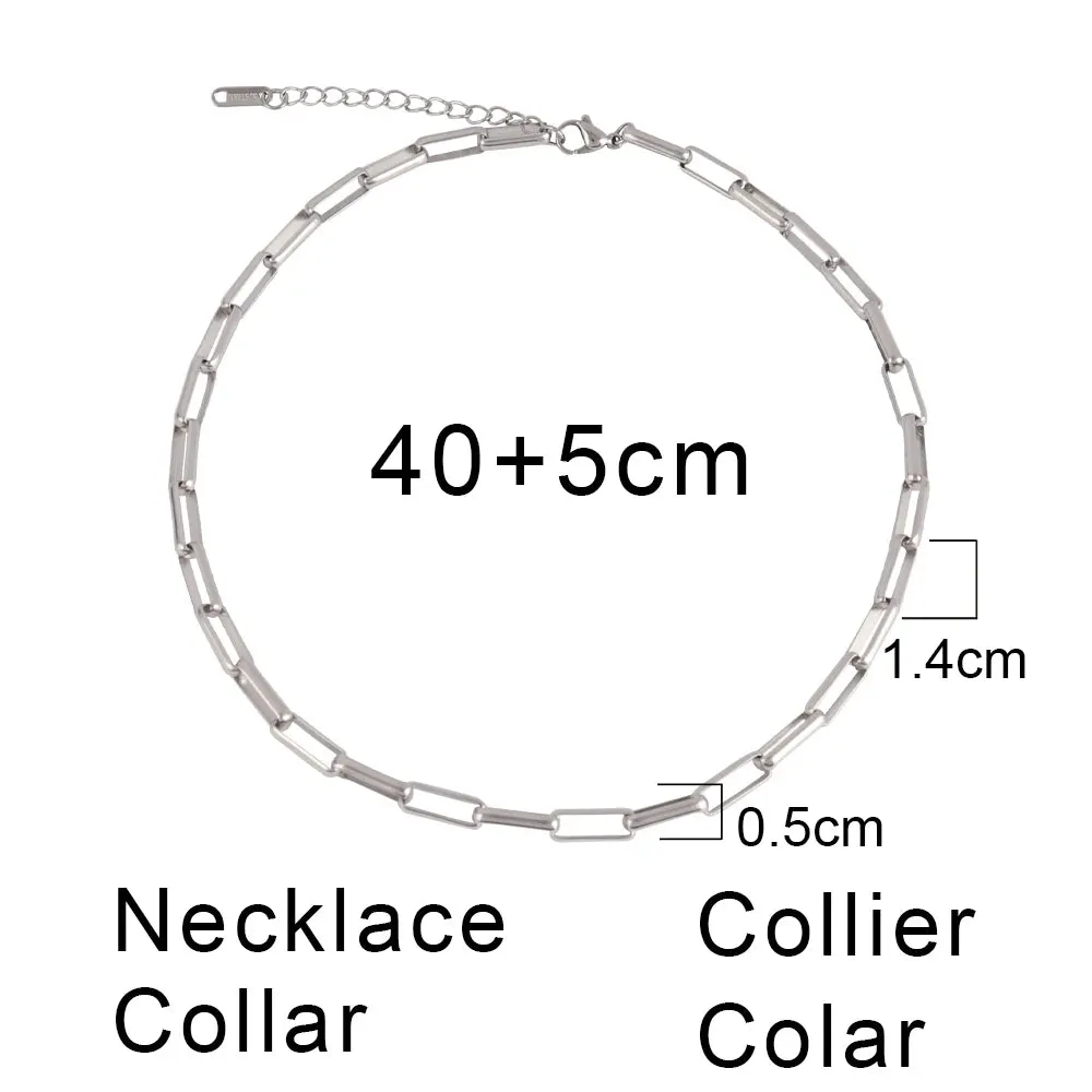 316L Stainless Steel Gold Color Thick Chain Choker Necklace