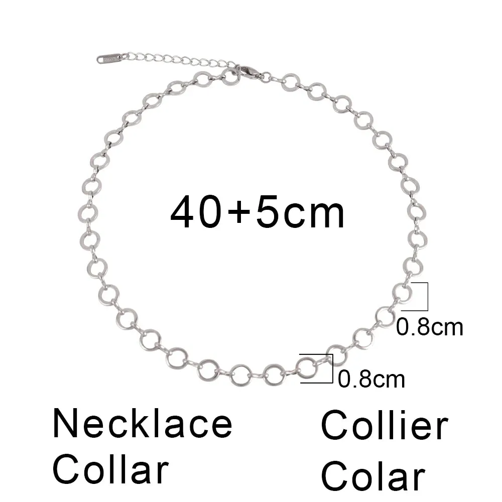 316L Stainless Steel Gold Color Thick Chain Choker Necklace