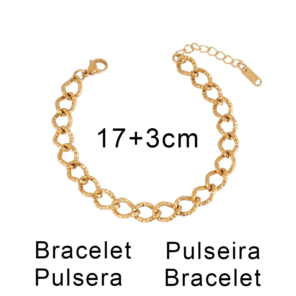 316L Stainless Steel Gold Color Thick Chain Choker Necklace