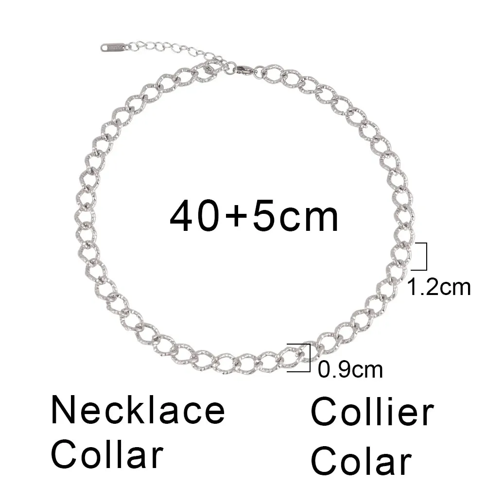 316L Stainless Steel Gold Color Thick Chain Choker Necklace