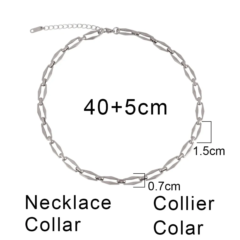 316L Stainless Steel Gold Color Thick Chain Choker Necklace