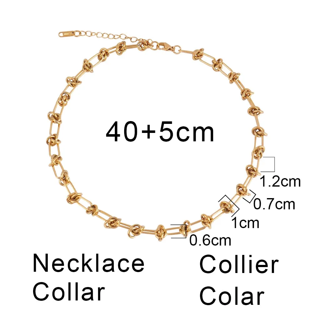 316L Stainless Steel Gold Color Thick Chain Choker Necklace