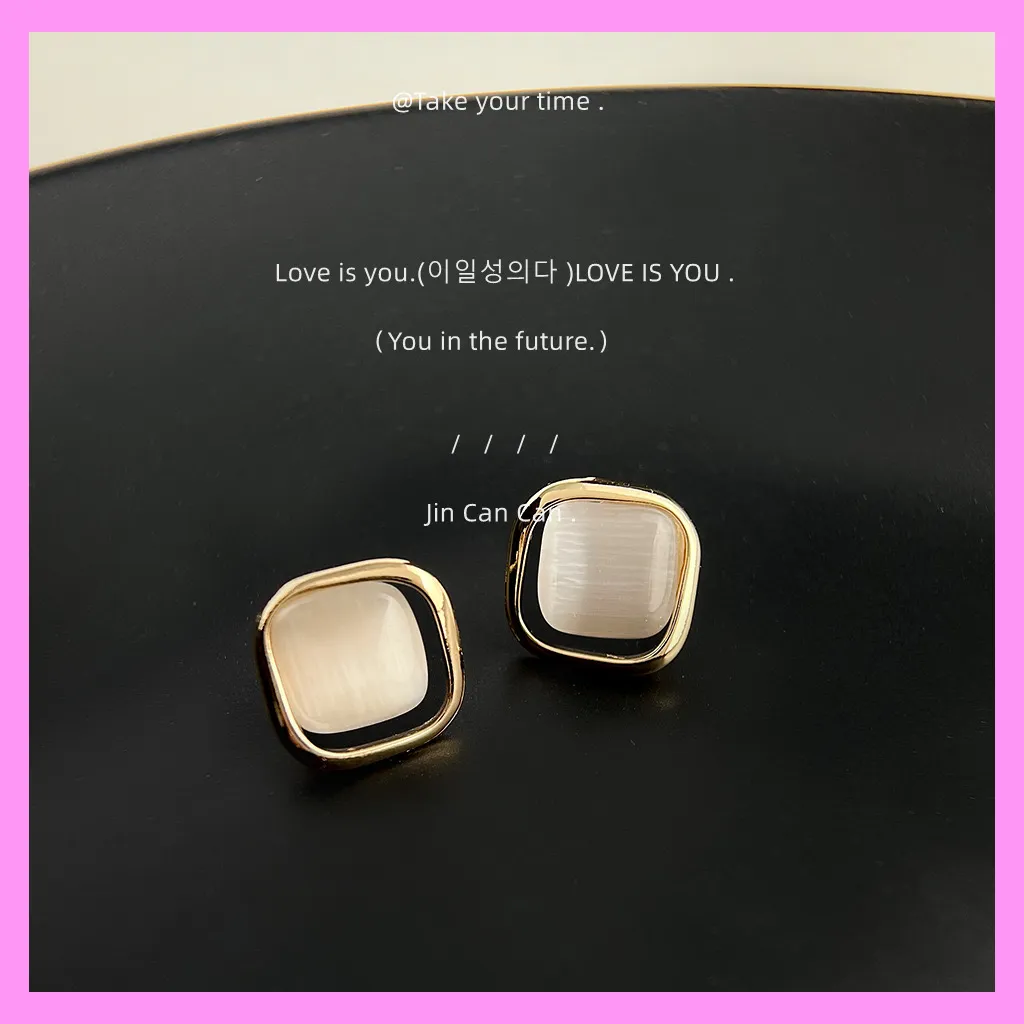 【6-12#】  Square Minimalist Earrings  for female fashion daily engagement wedding anniversary