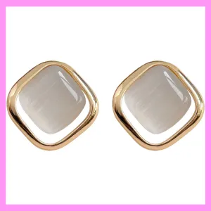 【6-12#】  Square Minimalist Earrings  for female fashion daily engagement wedding anniversary