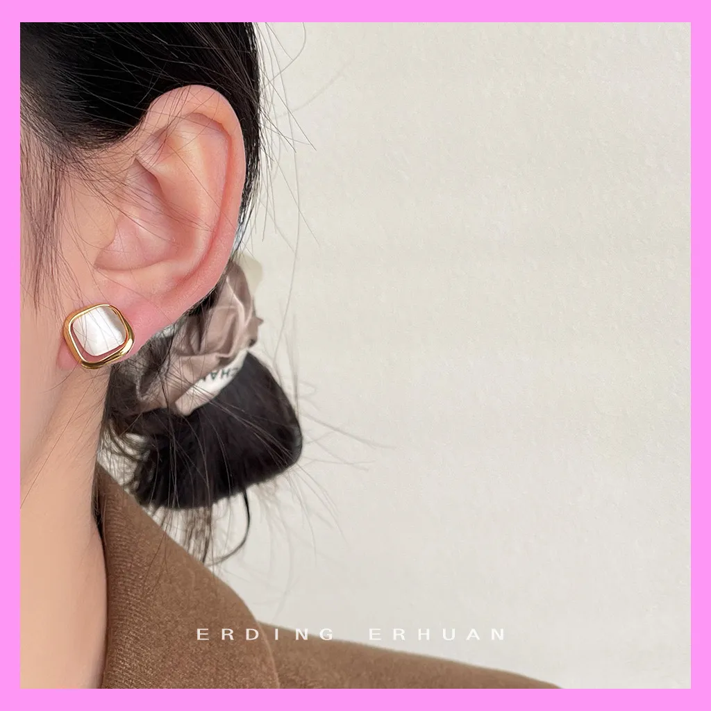 【6-12#】  Square Minimalist Earrings  for female fashion daily engagement wedding anniversary