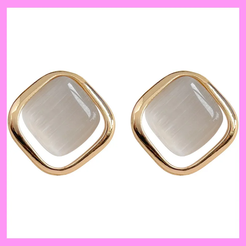 【6-12#】  Square Minimalist Earrings  for female fashion daily engagement wedding anniversary