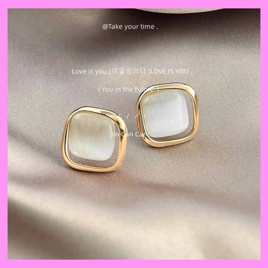【6-12#】  Square Minimalist Earrings  for female fashion daily engagement wedding anniversary