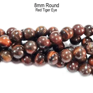 8mm Red Tiger Eye Sold Per Line