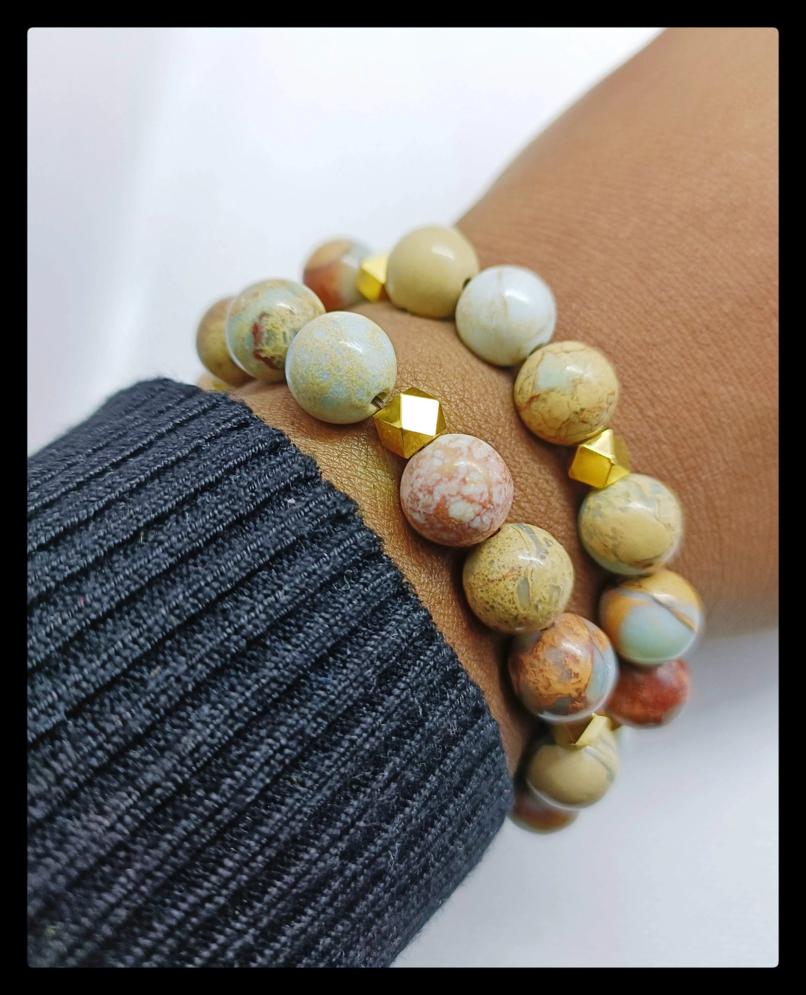 Agate & Amethyst Bead  Bracelet