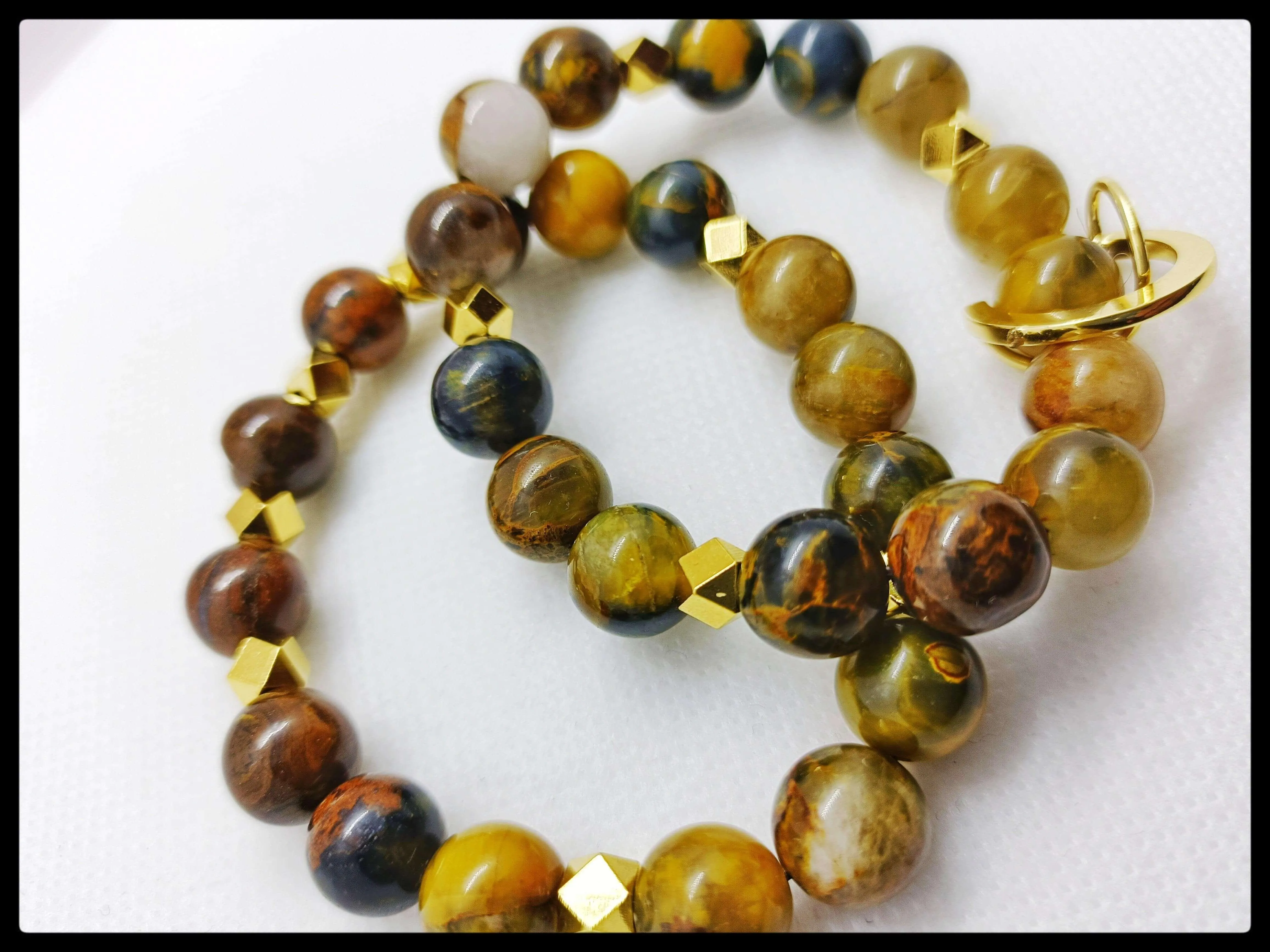 Agate & Amethyst Bead  Bracelet