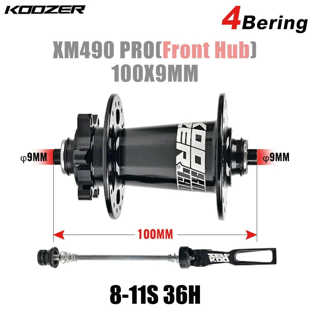 Bicycle Hubs KOOZER XM490 PRO 28/32/36 Holes Qr Thru TA Steel Shaft 4 Bearing 6 Pawl K7 HG XD MS 8 9 10 11 12 speed SX NX 12S