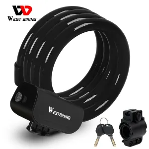 Bicycle Lock Helmet Lock Bicycle Safety Lock Password Rope Lock Steel Wire Lock Mountain Bike Backpack Lock Portable Steel