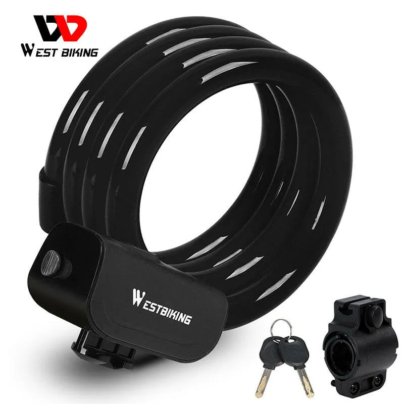 Bicycle Lock Helmet Lock Bicycle Safety Lock Password Rope Lock Steel Wire Lock Mountain Bike Backpack Lock Portable Steel