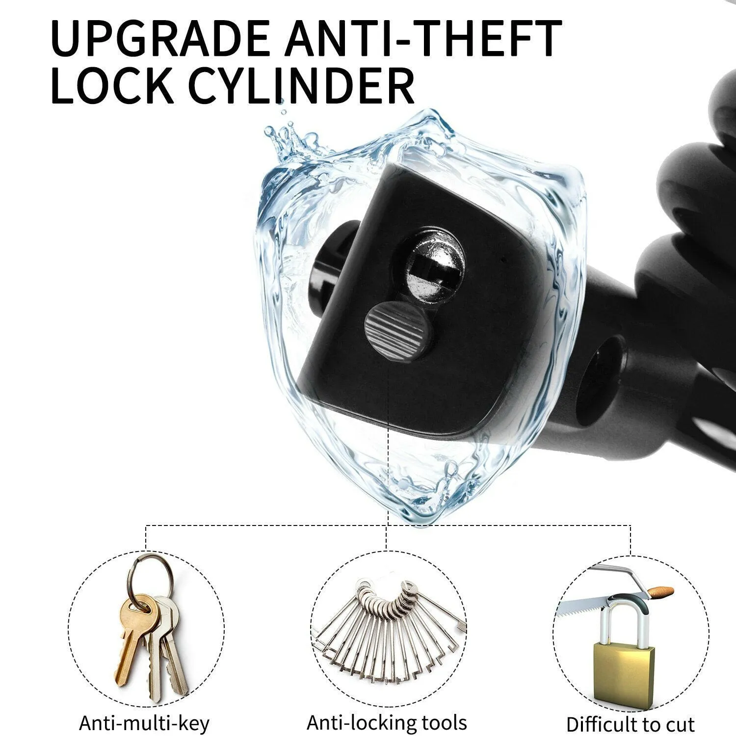 Bicycle Lock Helmet Lock Bicycle Safety Lock Password Rope Lock Steel Wire Lock Mountain Bike Backpack Lock Portable Steel