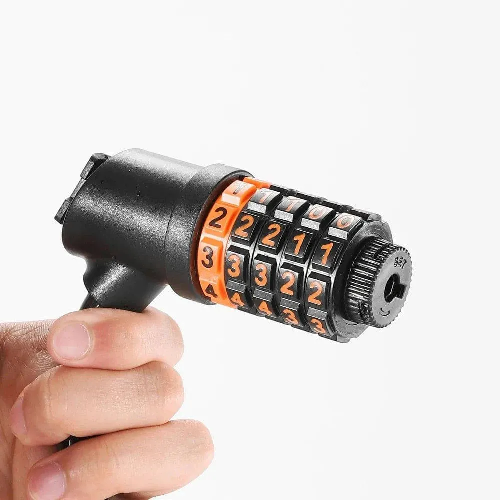 Bicycle Safety Lock Bike Motorcycle AntiTheft Elasticity Lock 5 Digits Combination Password Bike Steel Cable Lock with Taillight
