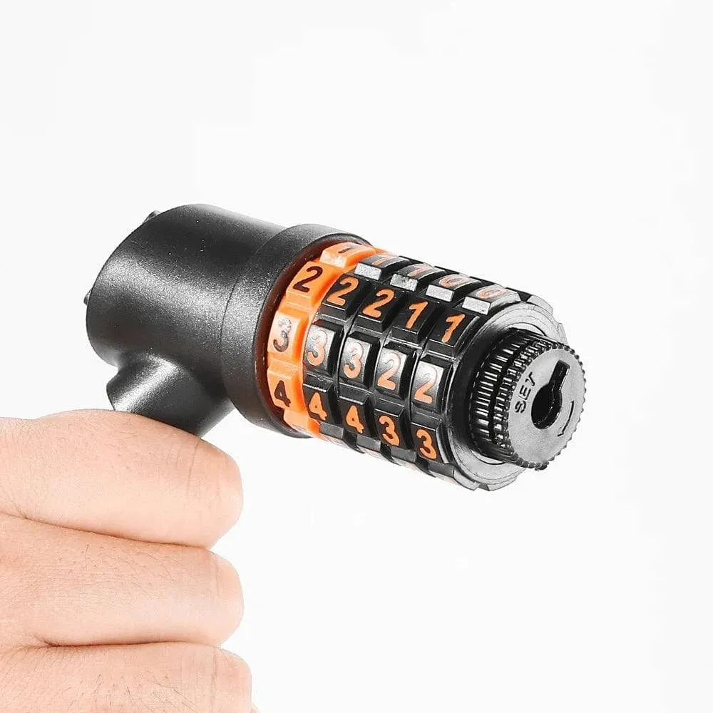 Bicycle Safety Lock Bike Motorcycle AntiTheft Elasticity Lock 5 Digits Combination Password Bike Steel Cable Lock with Taillight