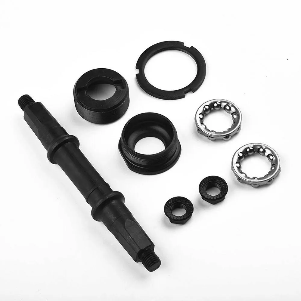 Bike Bicycle Bottom Bracket Axle Set For 68mm BB Shell Multi-Size Steel Square Hole With Cups Bearings Holder Cycling Components