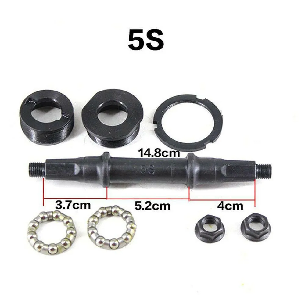 Bike Bicycle Bottom Bracket Axle Set For 68mm BB Shell Multi-Size Steel Square Hole With Cups Bearings Holder Cycling Components