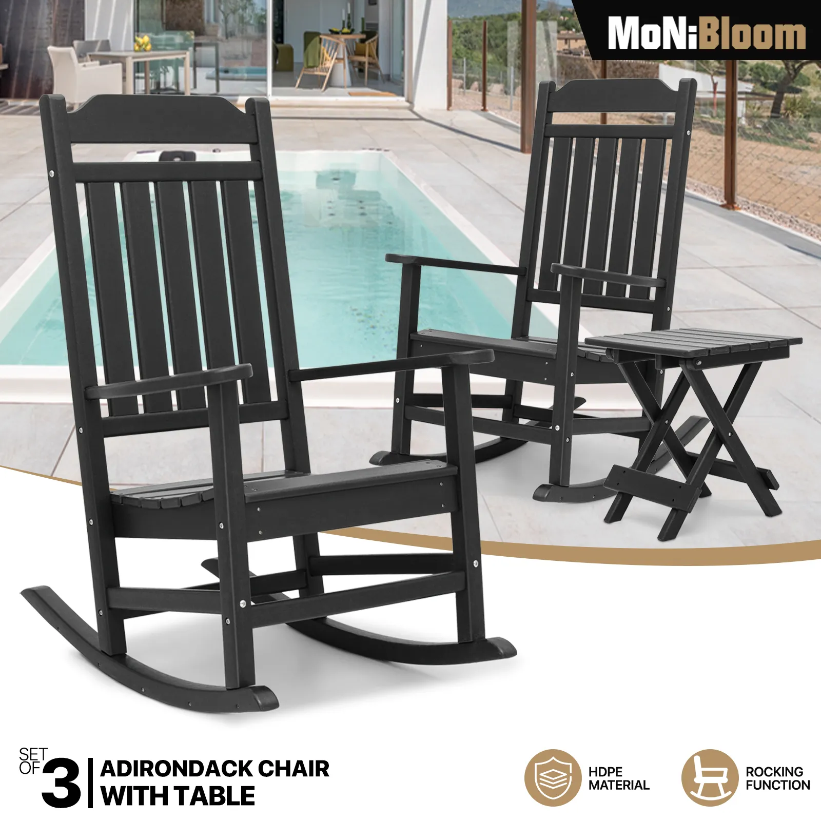 Bistro Set - 2 Rocking Chair & 1 Table