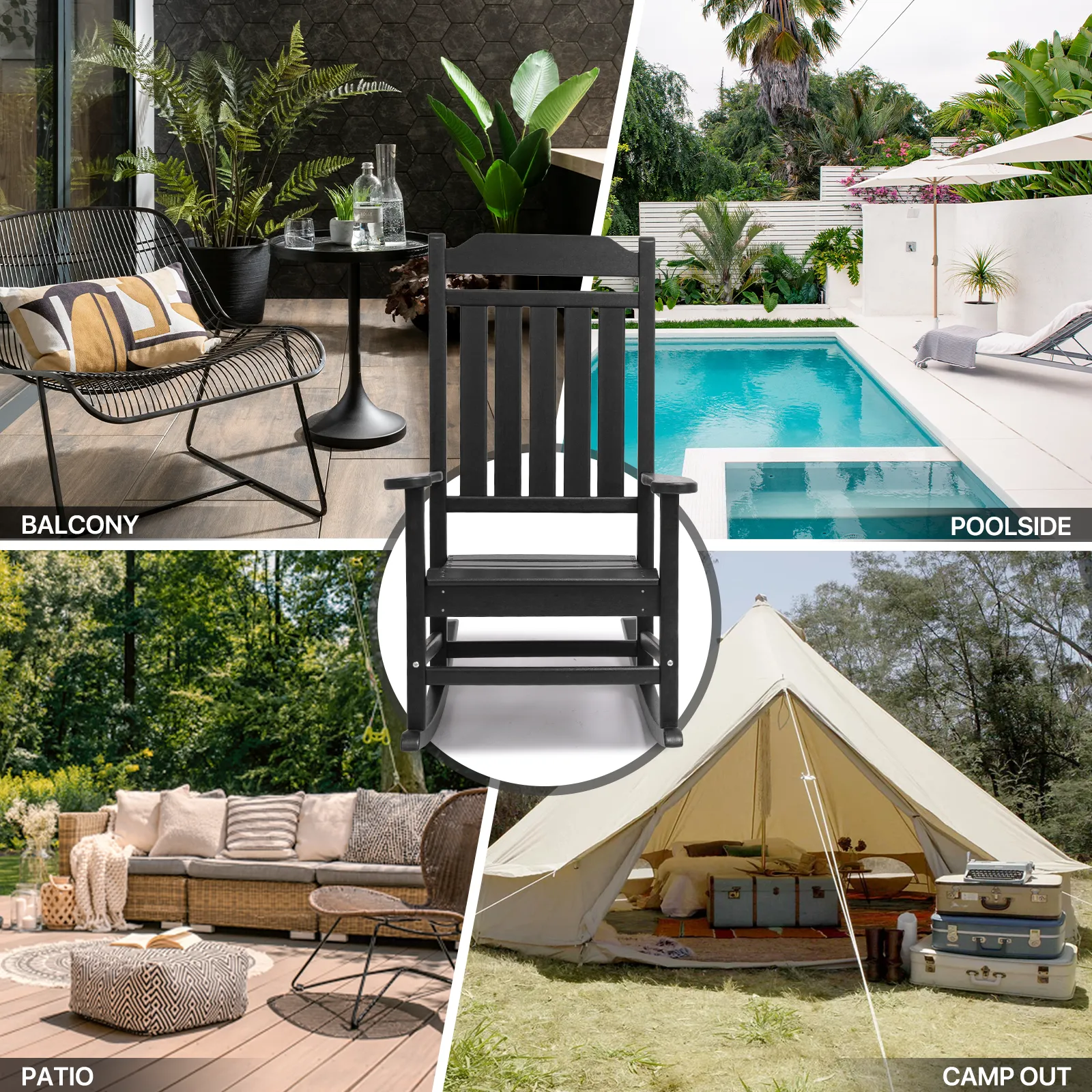 Bistro Set - 2 Rocking Chair & 1 Table