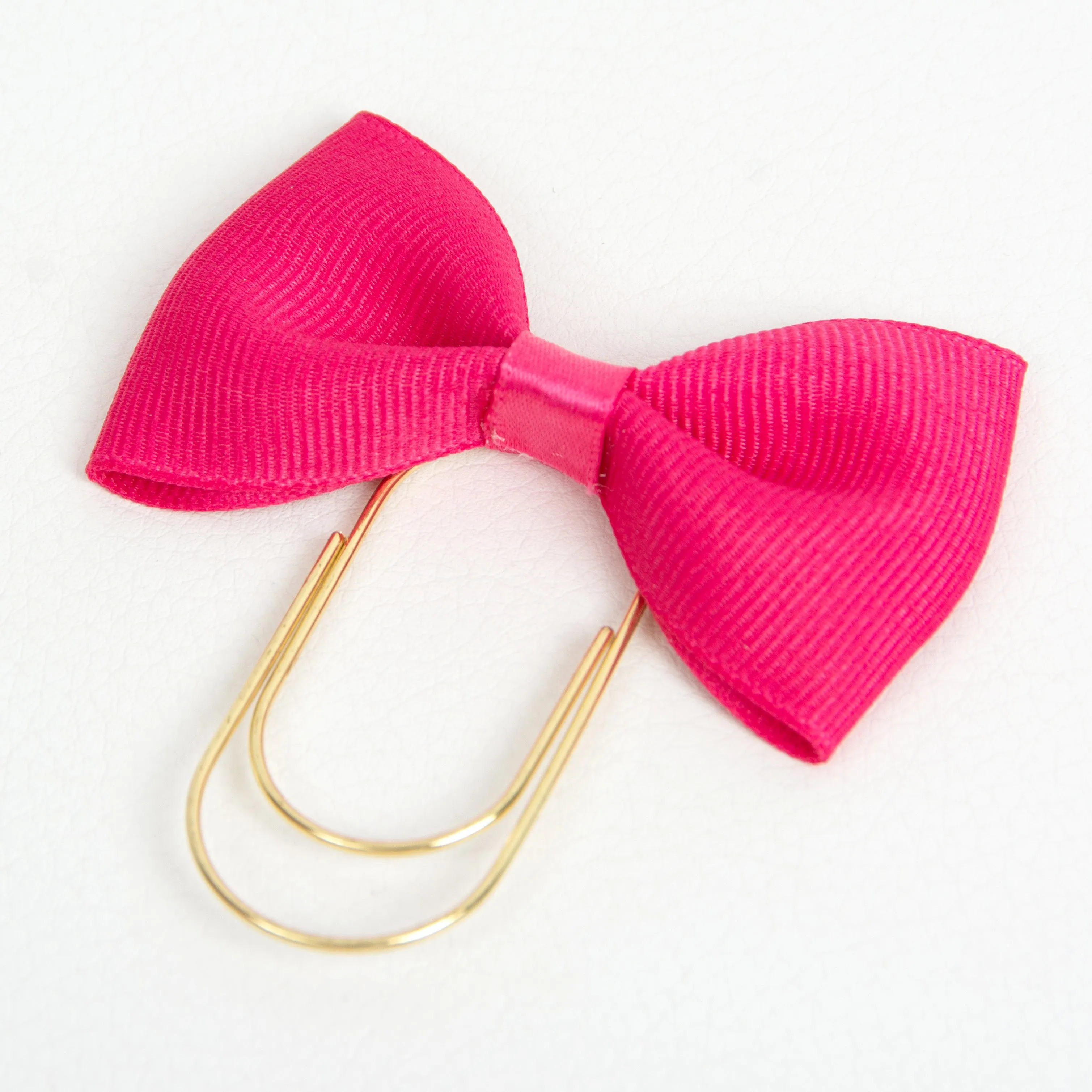 Bright Pink Bow Wide Planner Clip - Bookmark in Silver, Gold or Rose Gold
