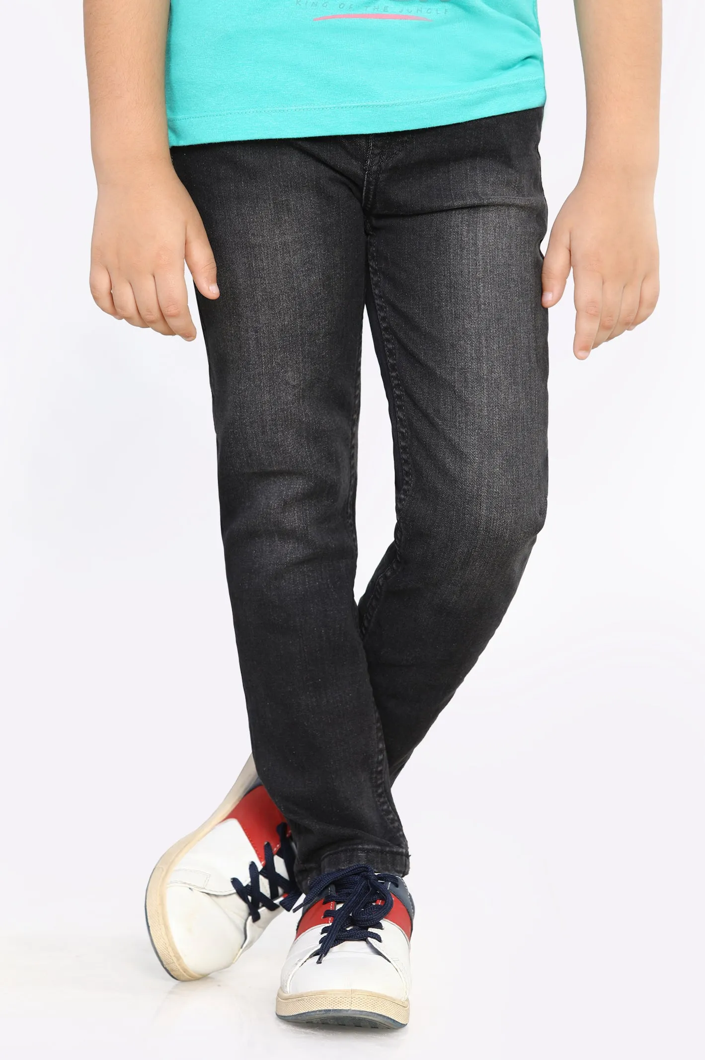 Brushed Black Slim Fit Denim Jeans