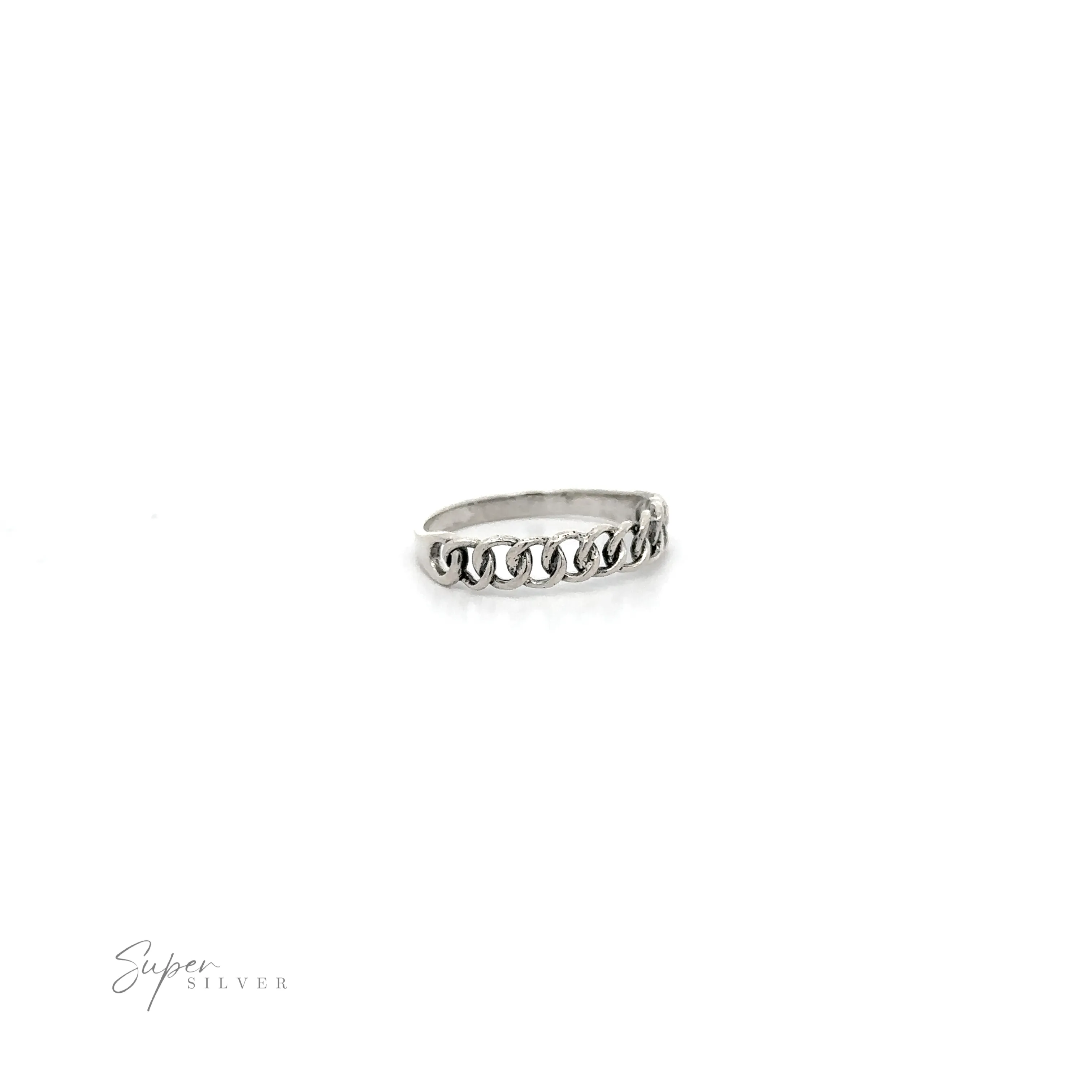 Chain Link Ring With Plain Band