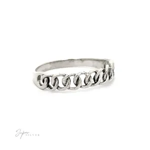 Chain Link Ring With Plain Band