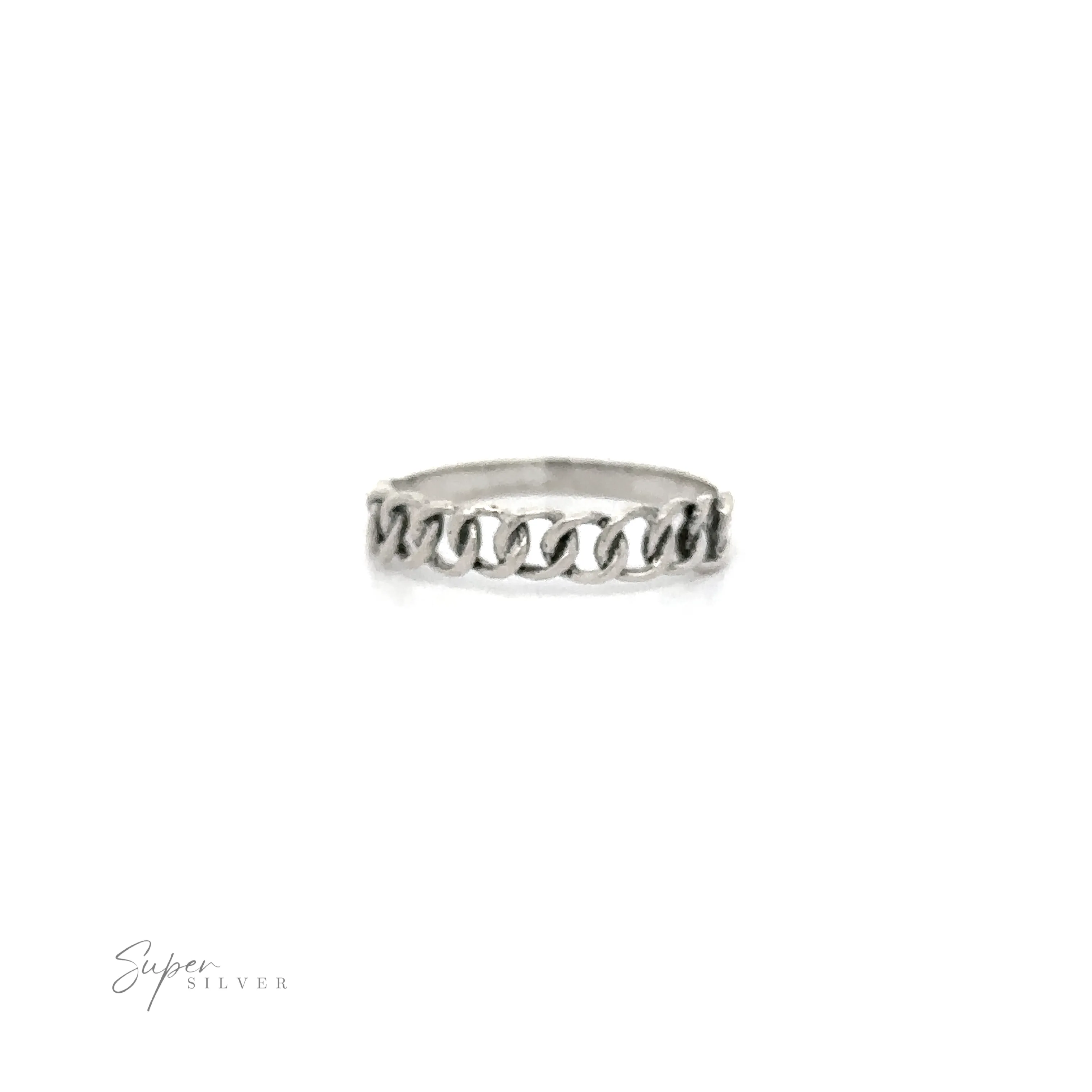 Chain Link Ring With Plain Band