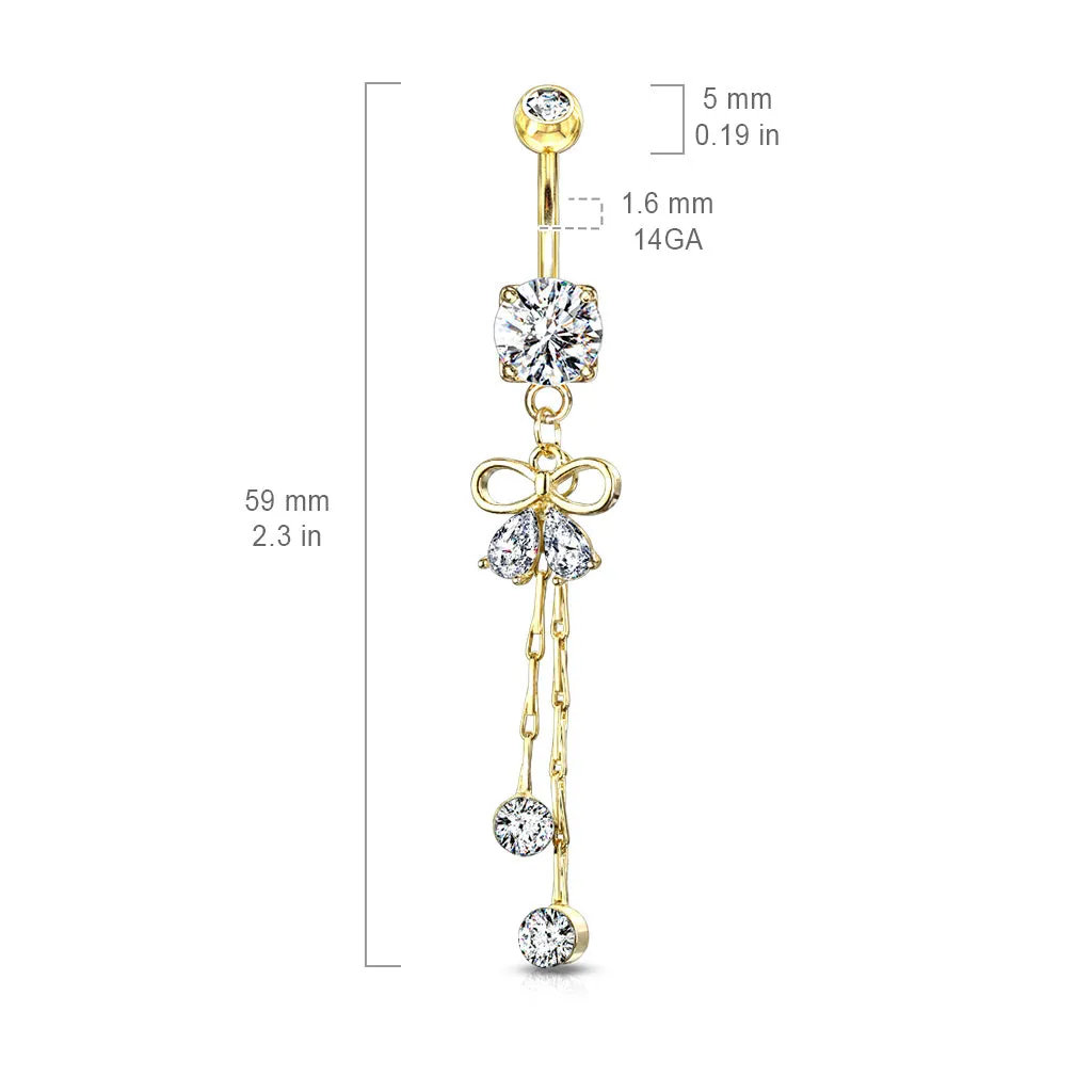 Ciảra Bow-Tie Belly Ring with Rose Gold Plating