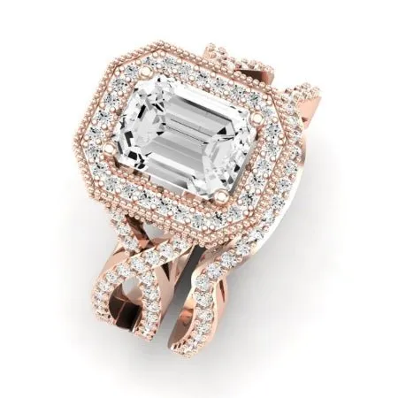 Clover - Emerald Moissanite Bridal Set