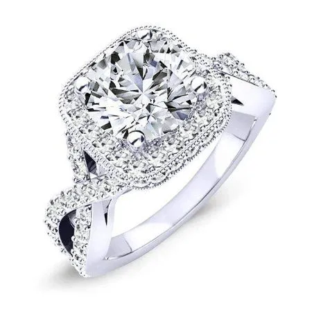 Clover - GIA Natural Round Diamond Engagement Ring