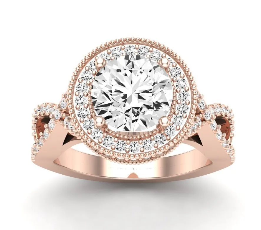 Clover - GIA Natural Round Diamond Engagement Ring