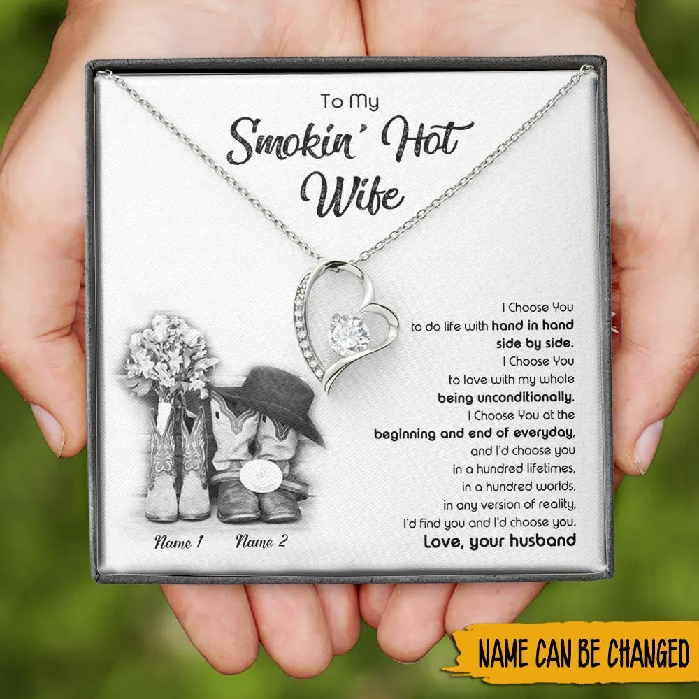 Country Couple Custom Necklace I Choose You Personalized Gift