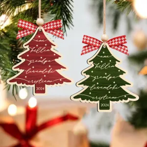 Custom 3D Christmas Tree Ornament, Family Names Ornament, Christmas Gift Tag CF168