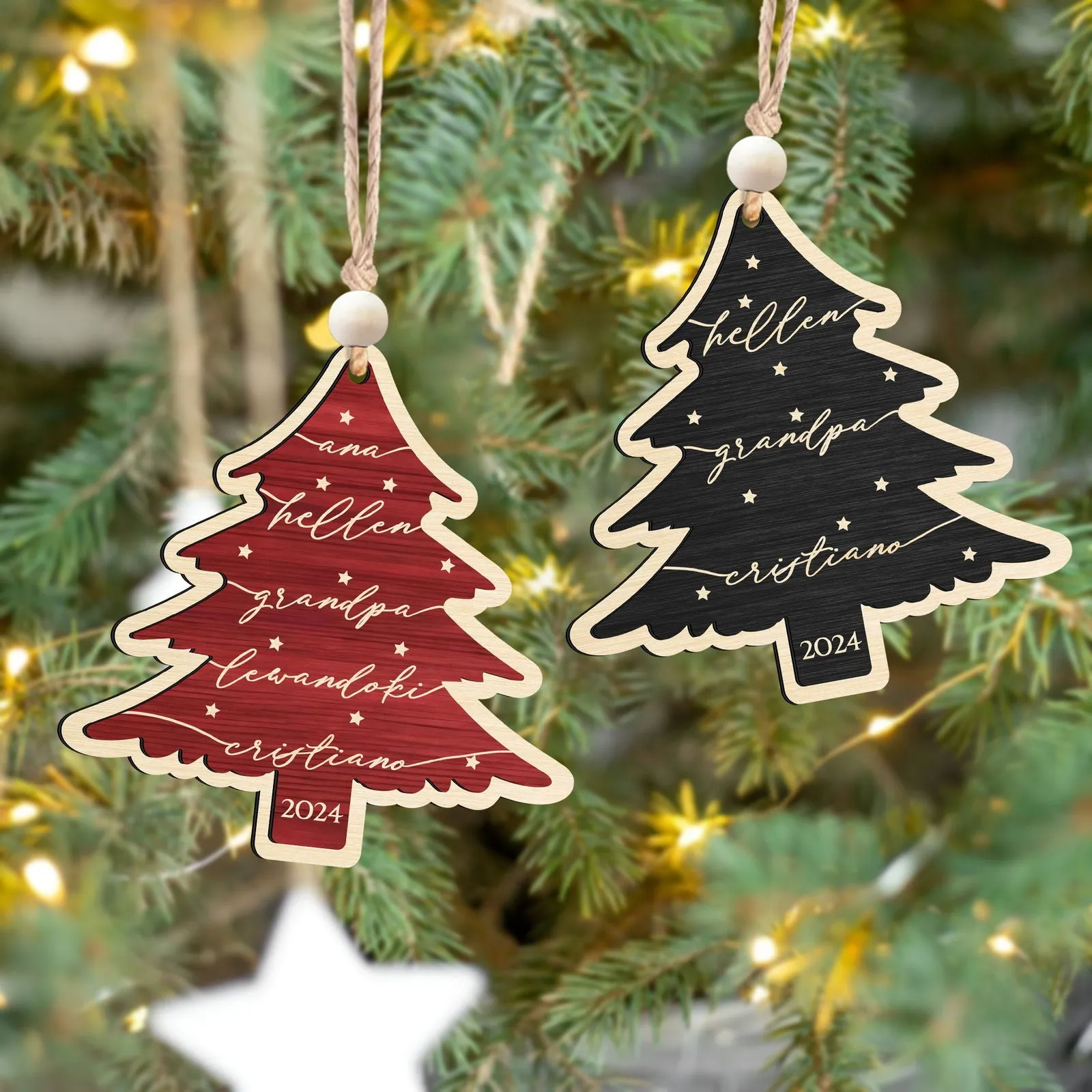Custom 3D Christmas Tree Ornament, Family Names Ornament, Christmas Gift Tag CF168
