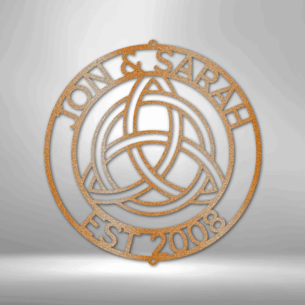 Custom Celtic Knot Ring Monogram - Steel Sign