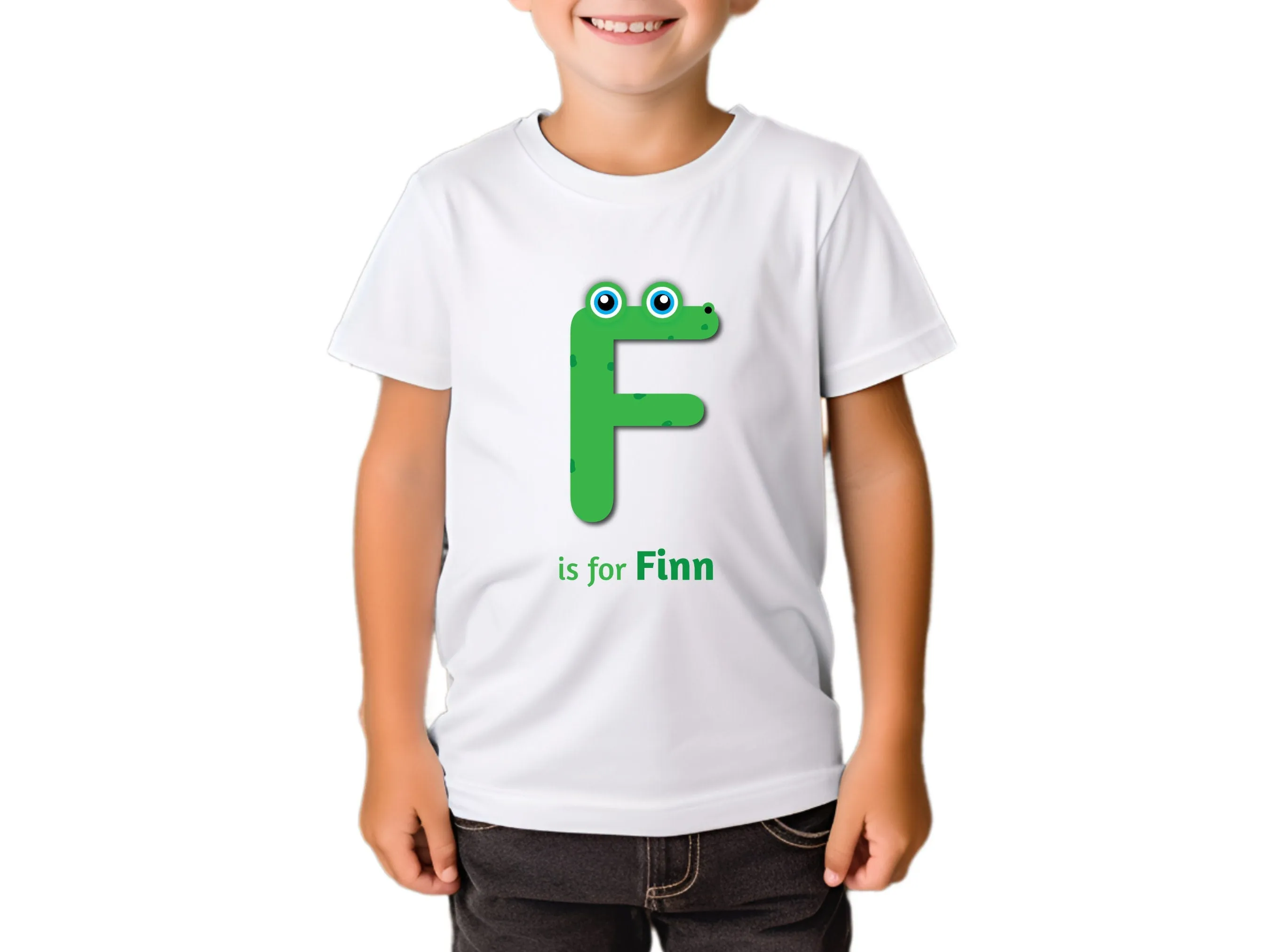 Custom Kids TShirt Gift for Boys Custom your Letter F Baby Shirt